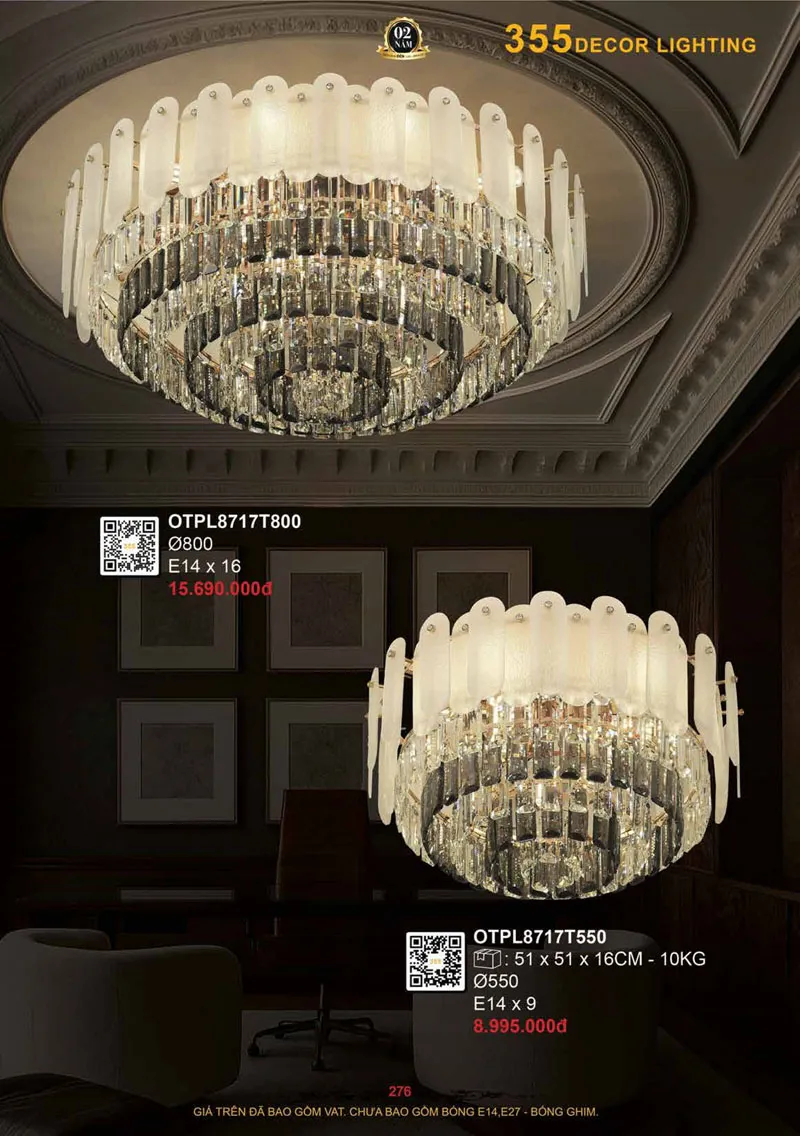 Catalogue Đèn Trang Trí 355 Decor 2026 - Trang 277)