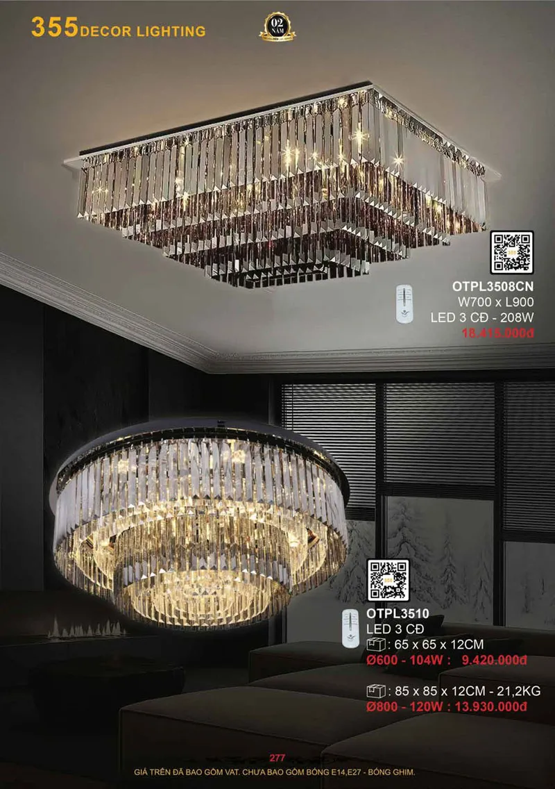 Catalogue Đèn Trang Trí 355 Decor 2026 - Trang 278)
