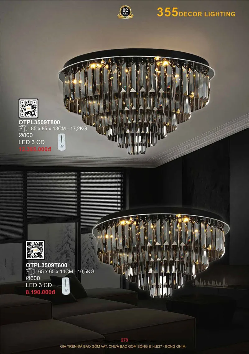 Catalogue Đèn Trang Trí 355 Decor 2026 - Trang 279)