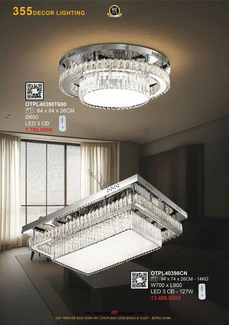 Catalogue Đèn Trang Trí 355 Decor 2026 - Trang 288)