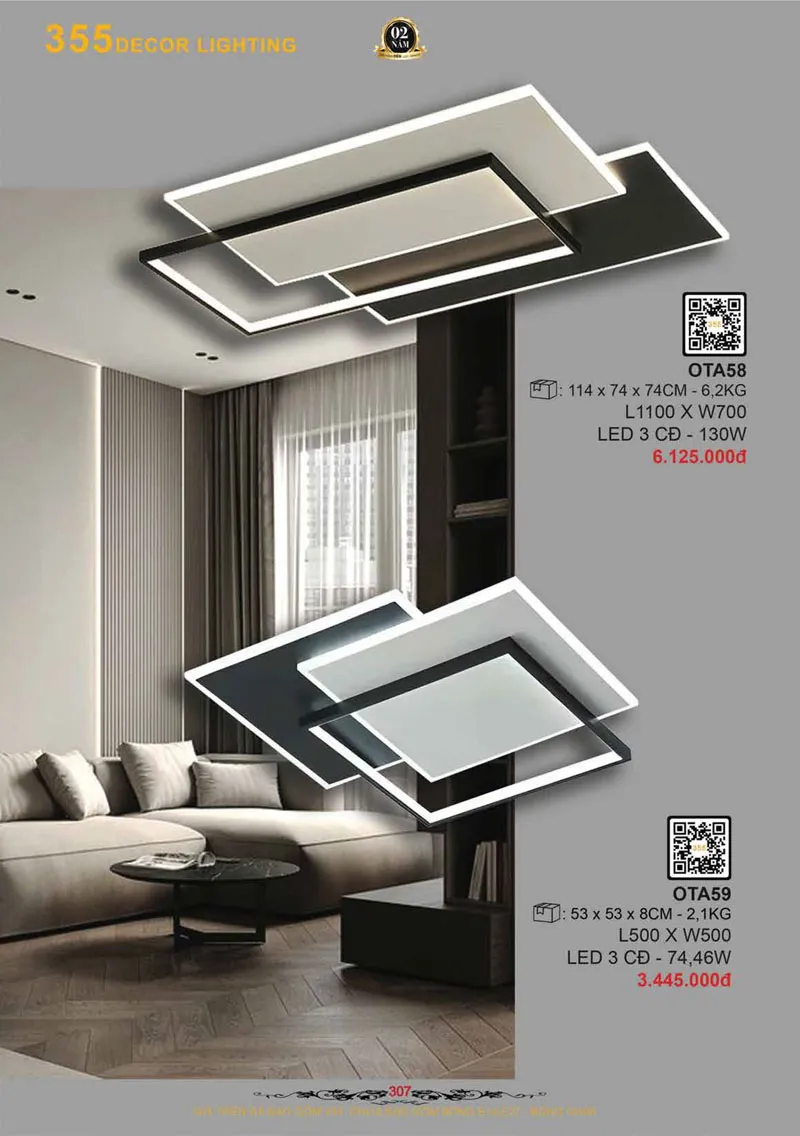 Catalogue Đèn Trang Trí 355 Decor 2026 - Trang 308)