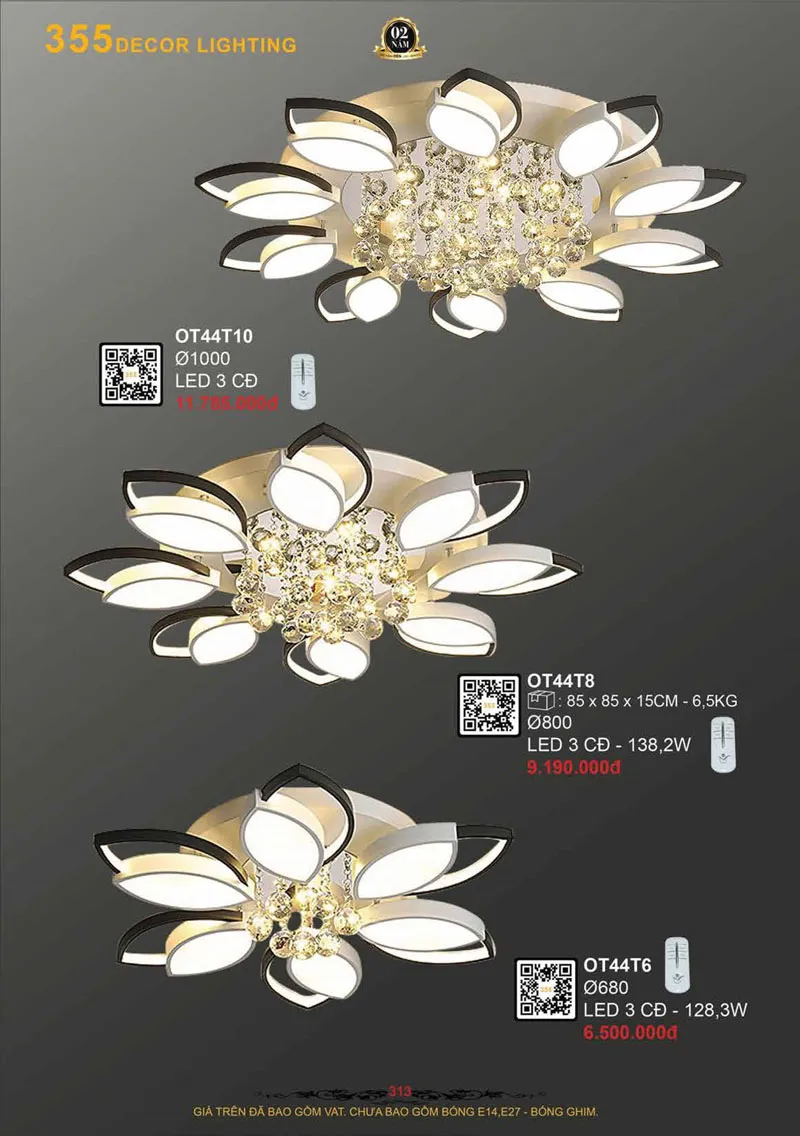 Catalogue Đèn Trang Trí 355 Decor 2026 - Trang 314)