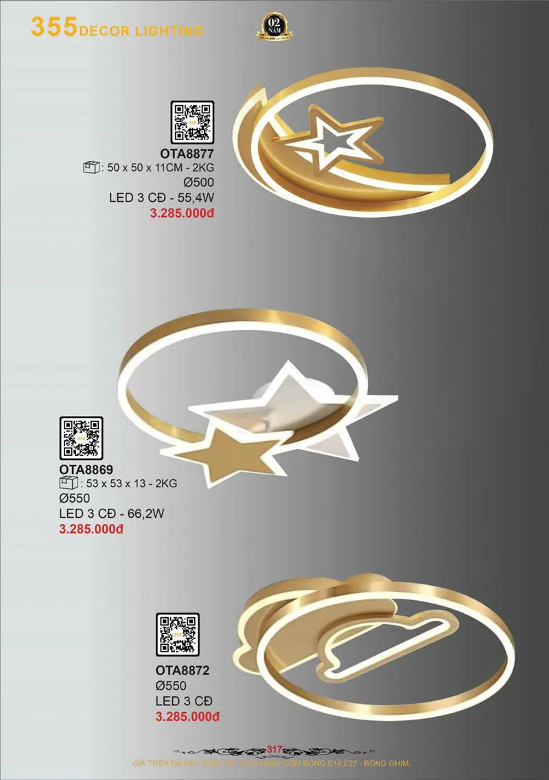 Catalogue Đèn Trang Trí 355 Decor 2026 - Trang 318)