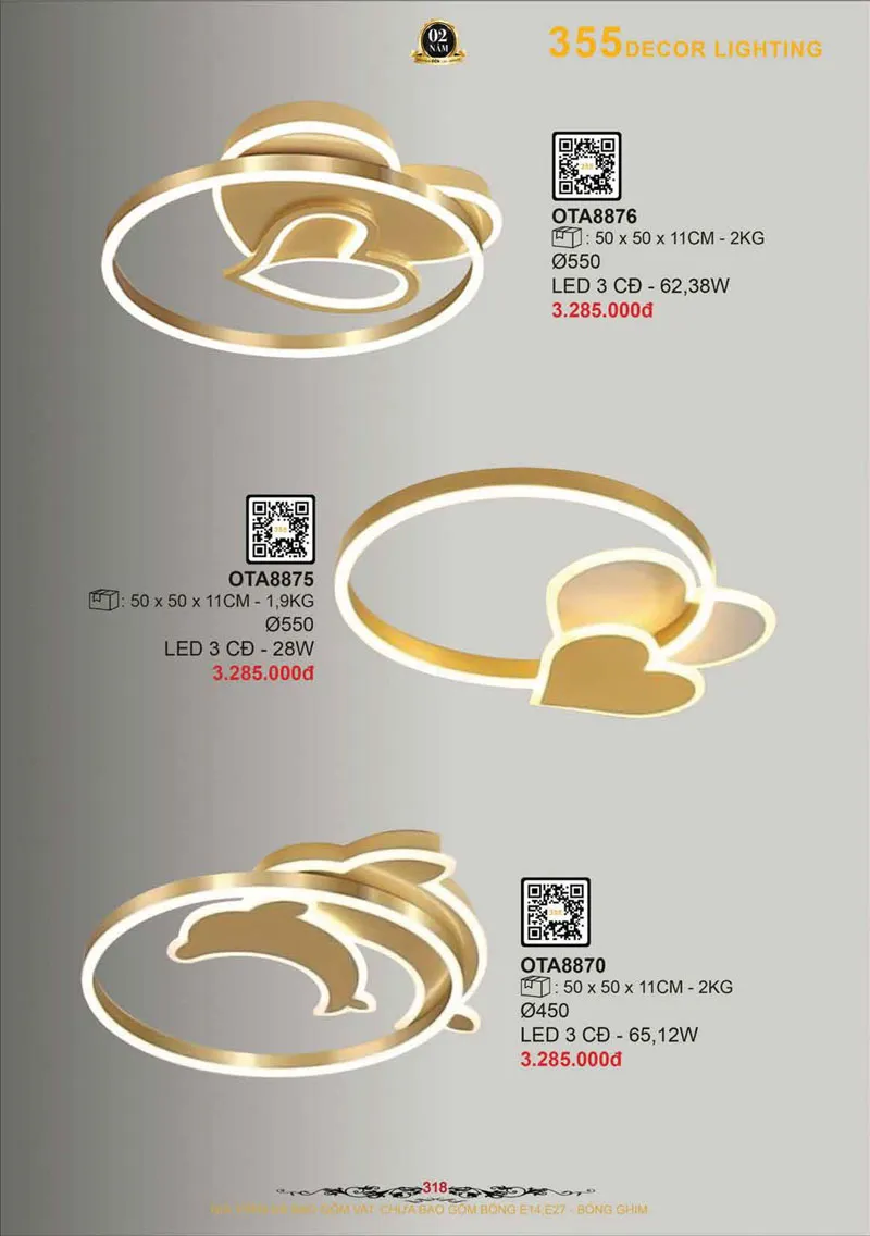 Catalogue Đèn Trang Trí 355 Decor 2026 - Trang 319)