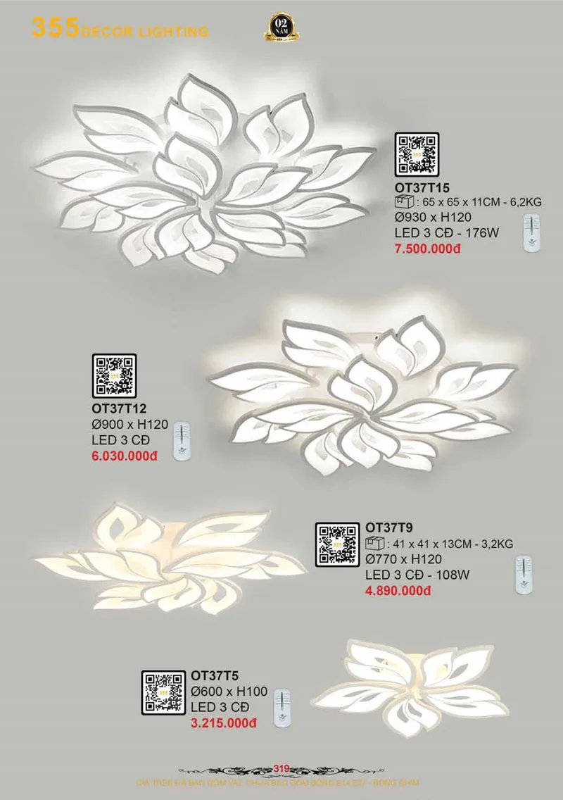 Catalogue Đèn Trang Trí 355 Decor 2026 - Trang 320)