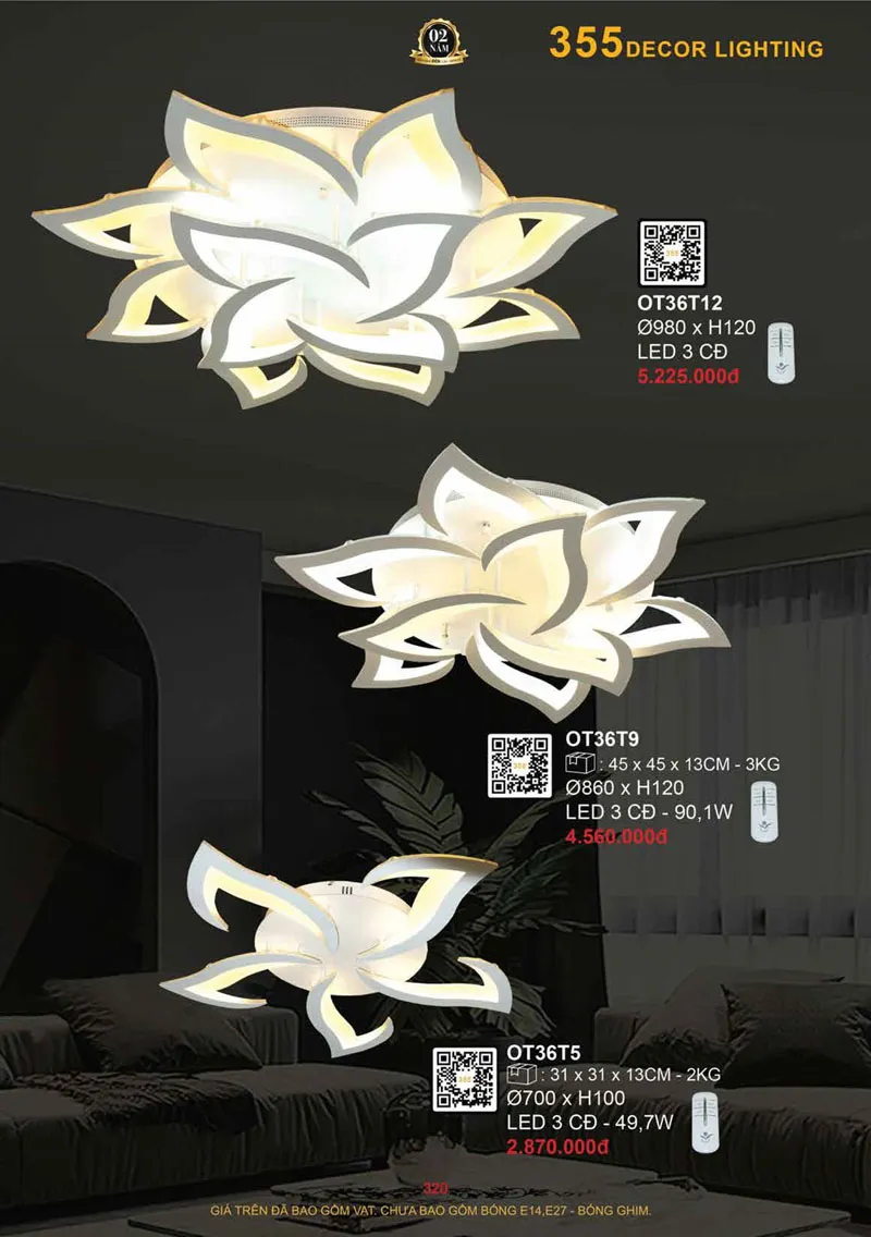 Catalogue Đèn Trang Trí 355 Decor 2026 - Trang 321)