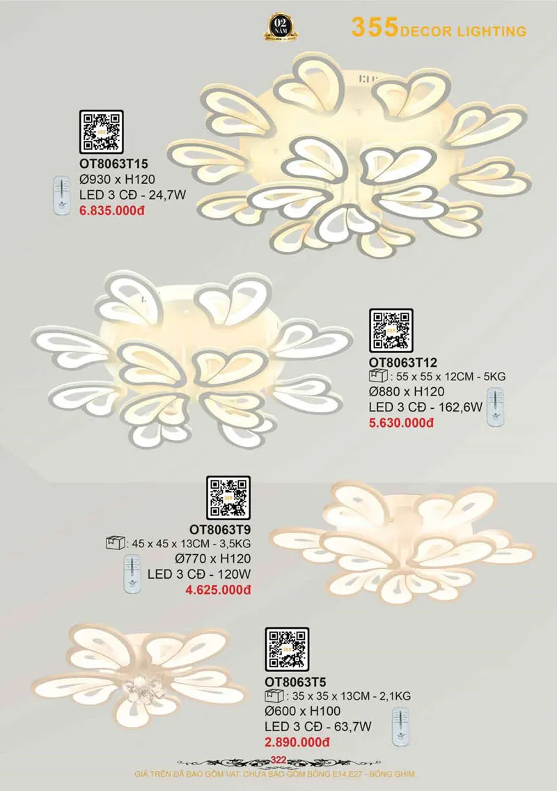 Catalogue Đèn Trang Trí 355 Decor 2026 - Trang 323)