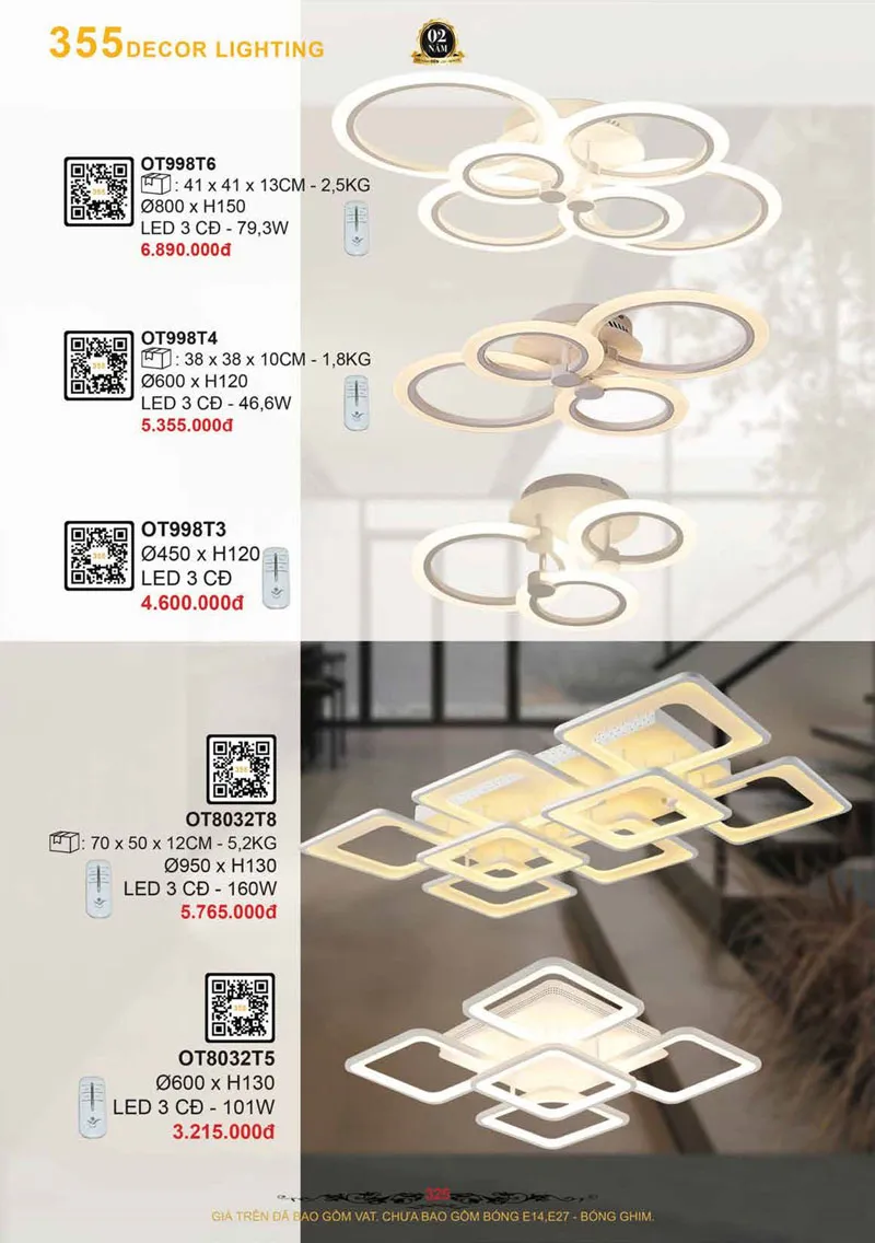 Catalogue Đèn Trang Trí 355 Decor 2026 - Trang 326)