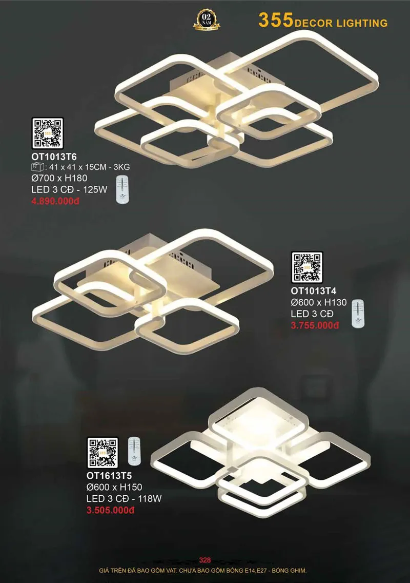 Catalogue Đèn Trang Trí 355 Decor 2026 - Trang 329)