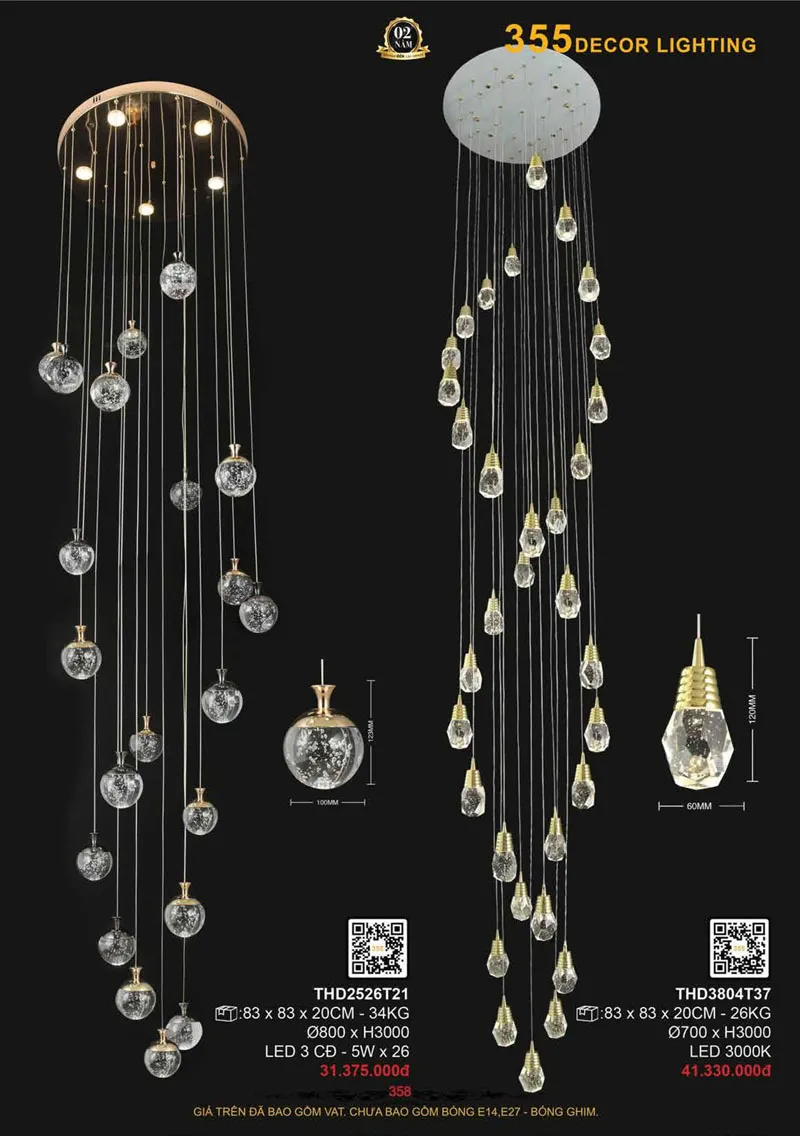 Catalogue Đèn Trang Trí 355 Decor 2026 - Trang 359)