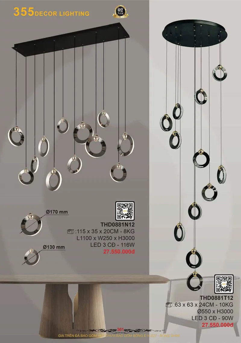 Catalogue Đèn Trang Trí 355 Decor 2026 - Trang 362)