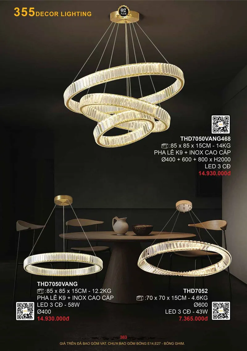 Catalogue Đèn Trang Trí 355 Decor 2026 - Trang 384)