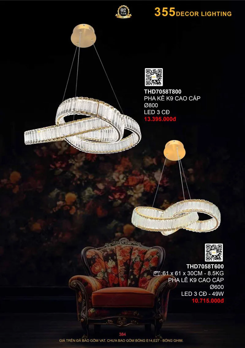Catalogue Đèn Trang Trí 355 Decor 2026 - Trang 385)
