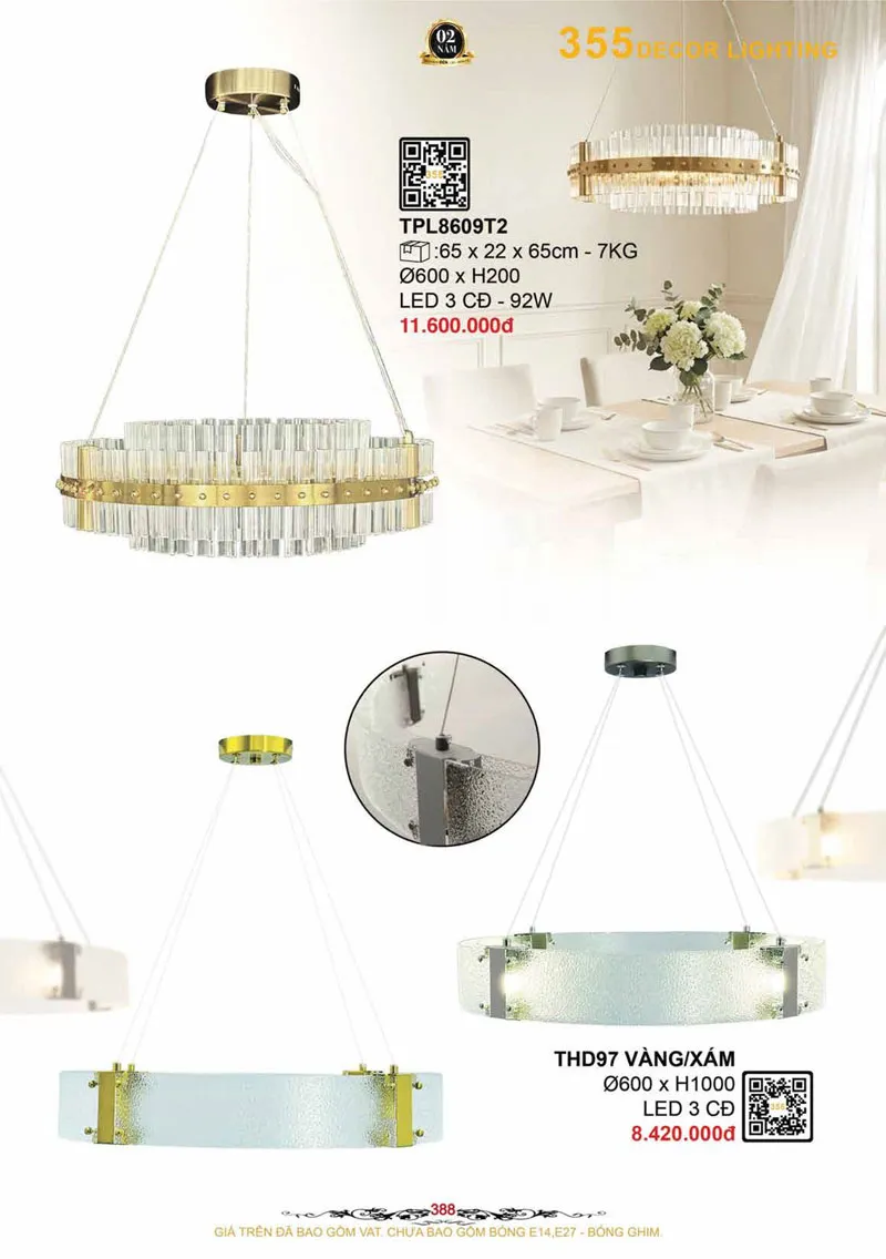 Catalogue Đèn Trang Trí 355 Decor 2026 - Trang 389)