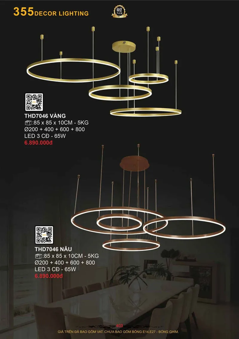 Catalogue Đèn Trang Trí 355 Decor 2026 - Trang 403)