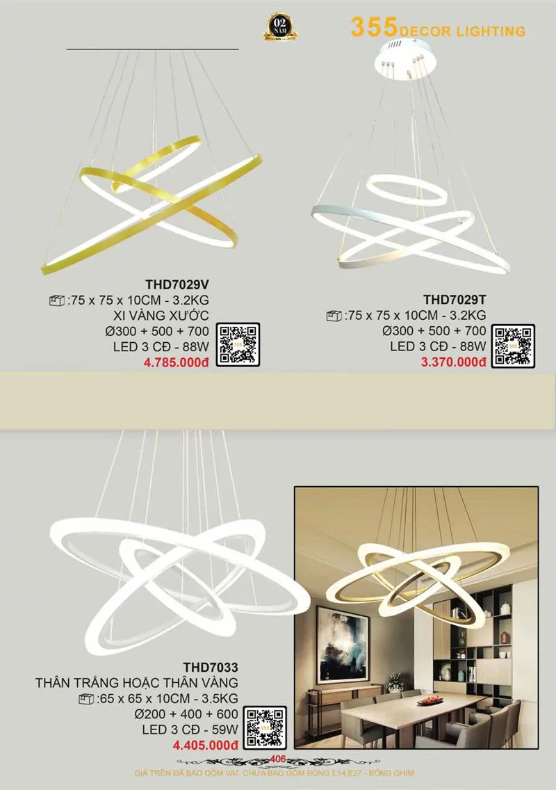 Catalogue Đèn Trang Trí 355 Decor 2026 - Trang 407)