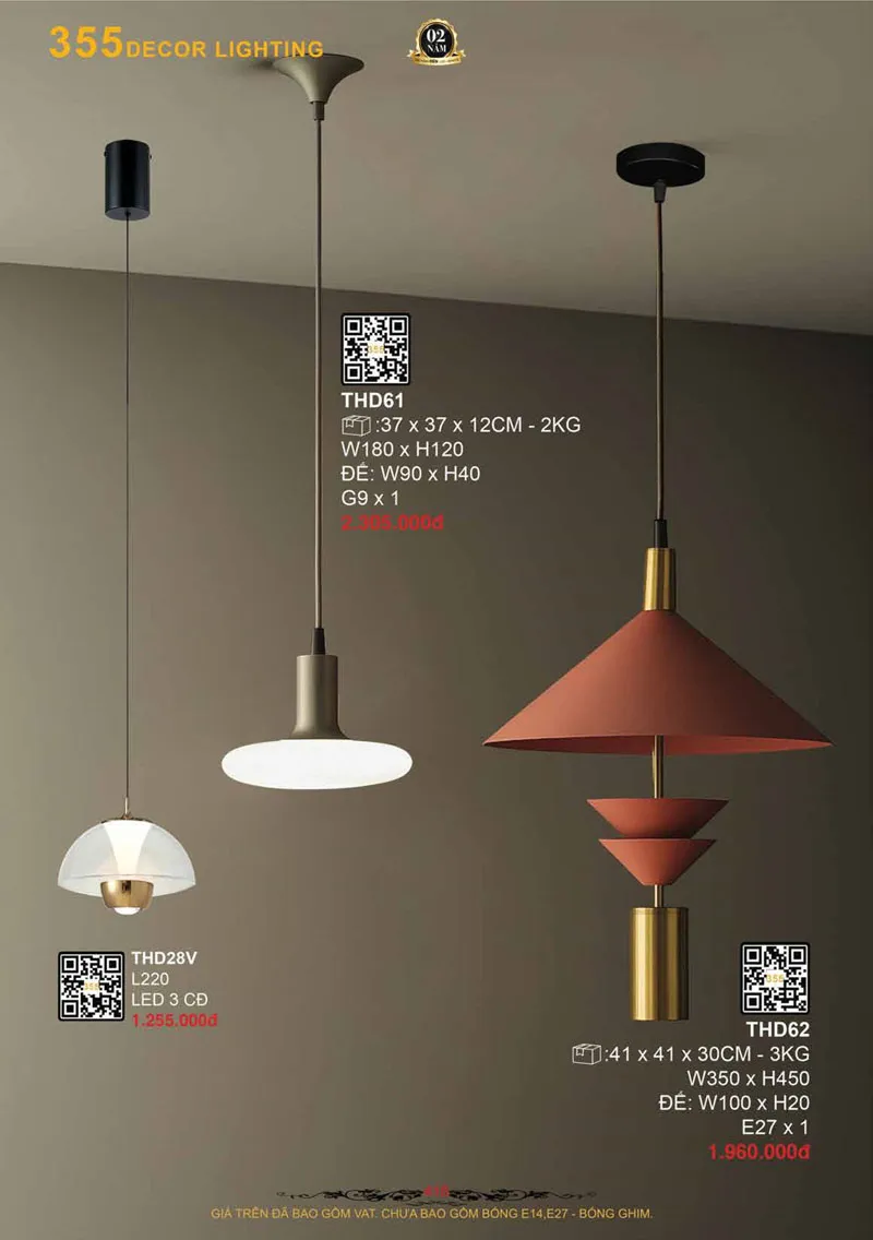 Catalogue Đèn Trang Trí 355 Decor 2026 - Trang 416)