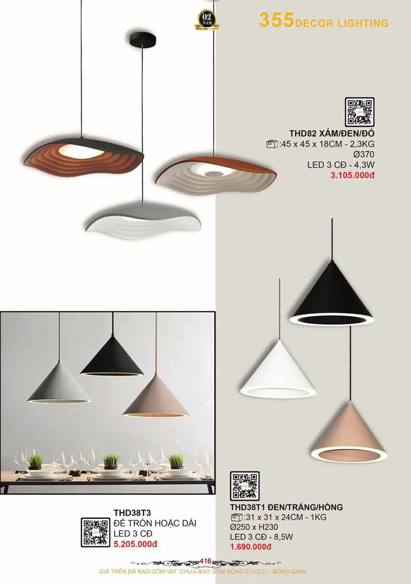 Catalogue Đèn Trang Trí 355 Decor 2026 - Trang 417)