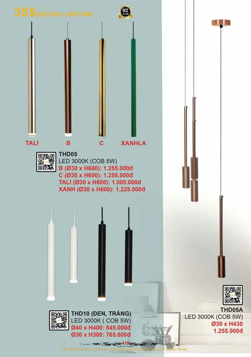 Catalogue Đèn Trang Trí 355 Decor 2026 - Trang 420)