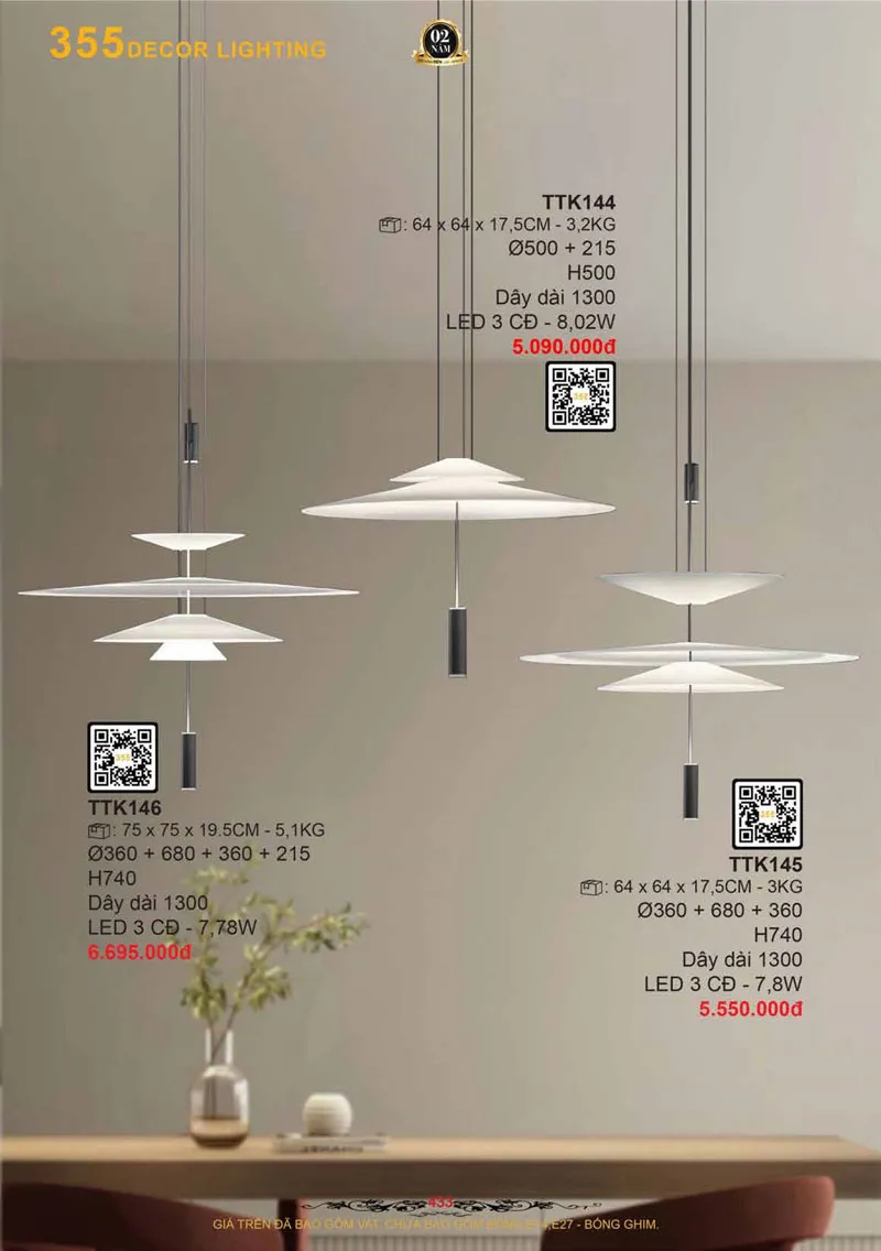 Catalogue Đèn Trang Trí 355 Decor 2026 - Trang 434)