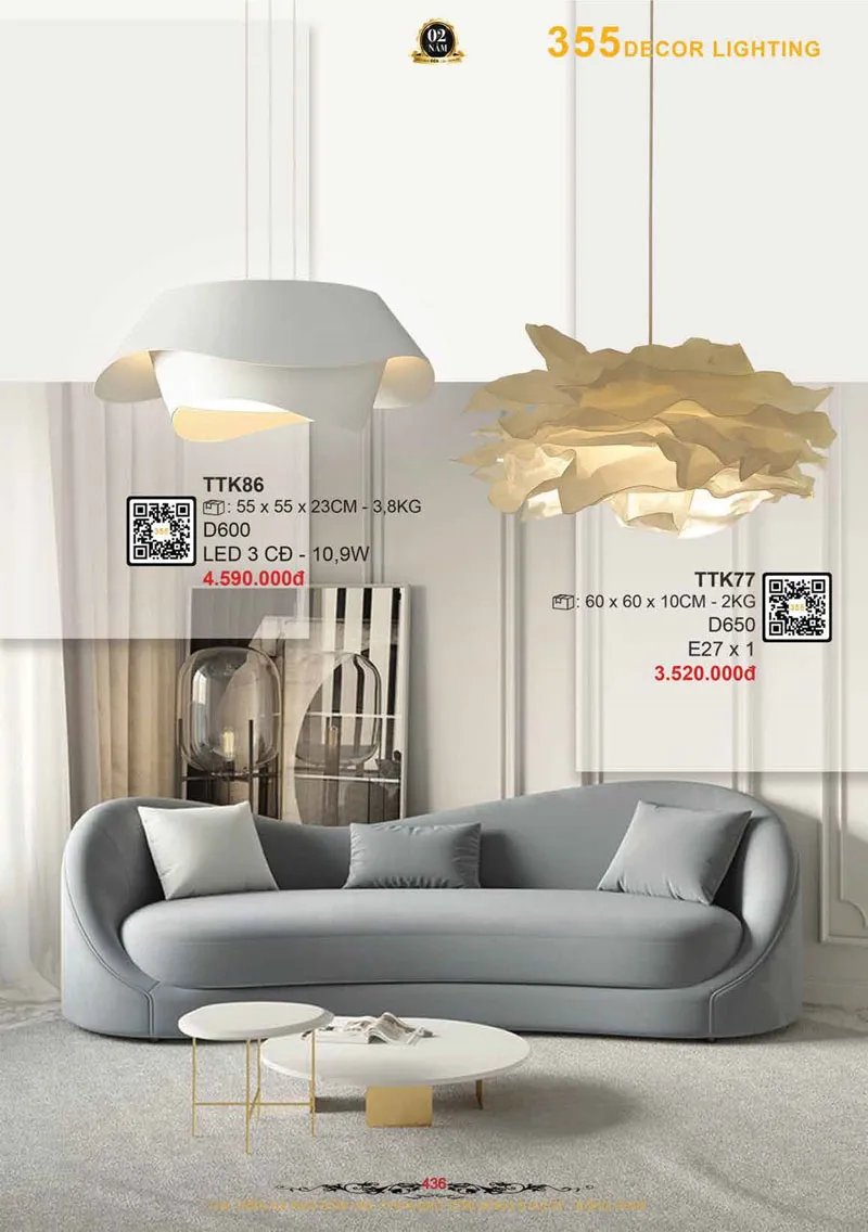 Catalogue Đèn Trang Trí 355 Decor 2026 - Trang 437)
