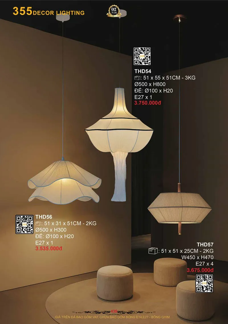 Catalogue Đèn Trang Trí 355 Decor 2026 - Trang 440)