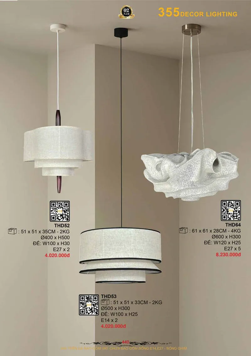 Catalogue Đèn Trang Trí 355 Decor 2026 - Trang 441)