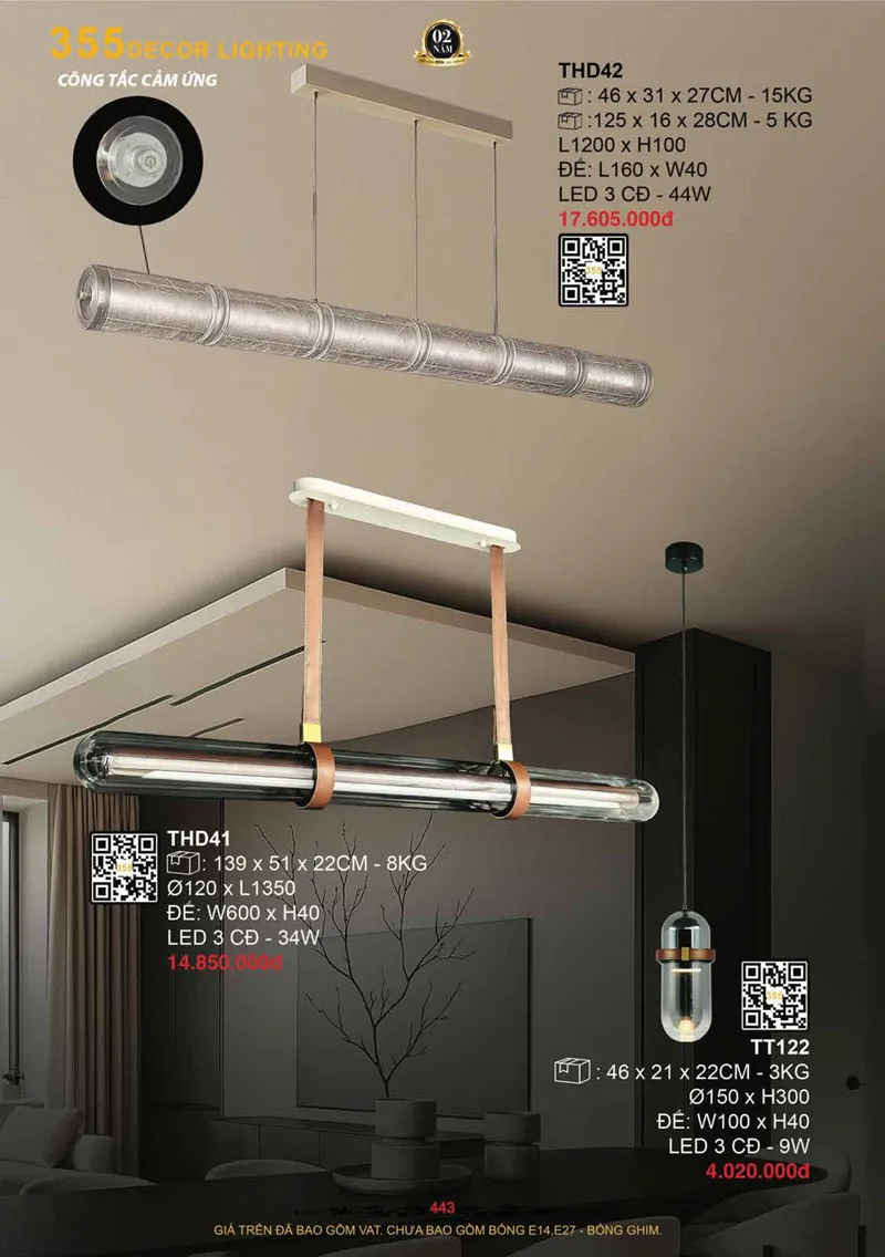 Catalogue Đèn Trang Trí 355 Decor 2026 - Trang 444)