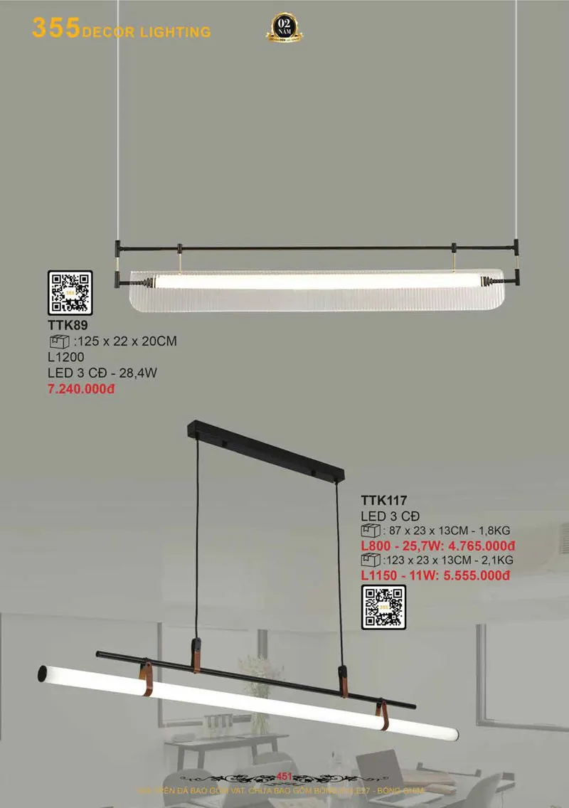 Catalogue Đèn Trang Trí 355 Decor 2026 - Trang 452)