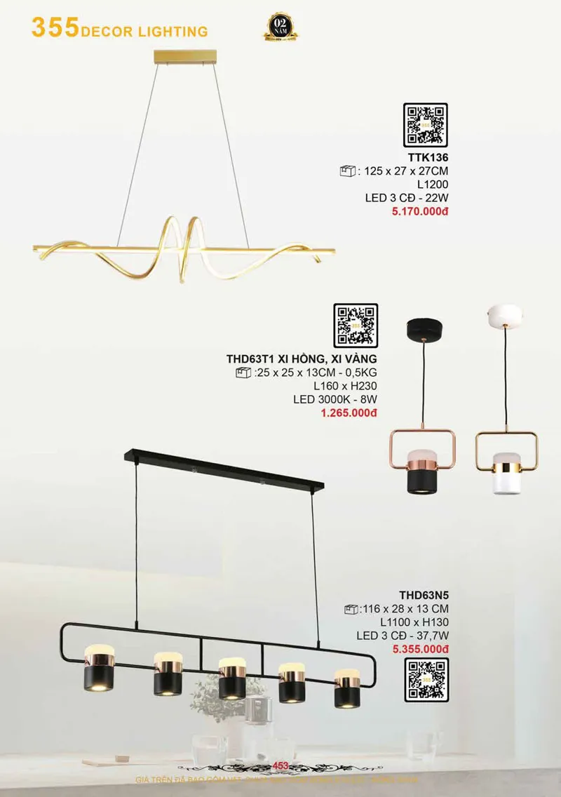 Catalogue Đèn Trang Trí 355 Decor 2026 - Trang 454)