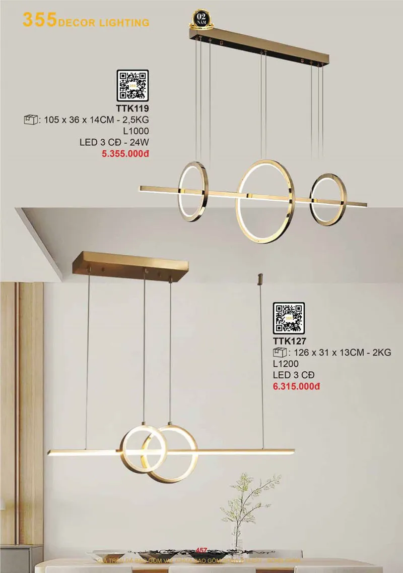 Catalogue Đèn Trang Trí 355 Decor 2026 - Trang 458)
