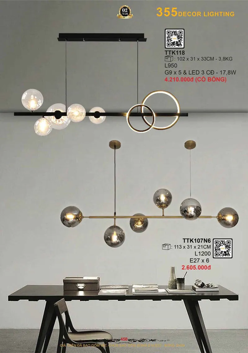 Catalogue Đèn Trang Trí 355 Decor 2026 - Trang 459)