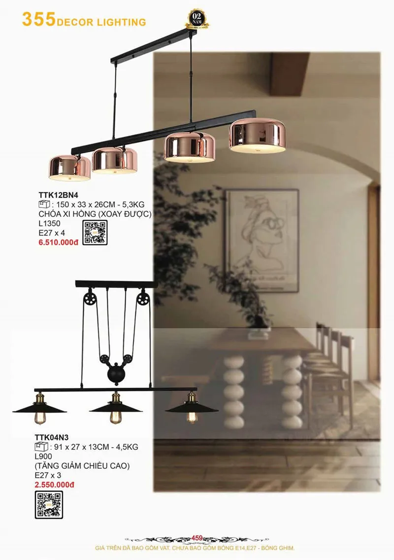 Catalogue Đèn Trang Trí 355 Decor 2026 - Trang 460)