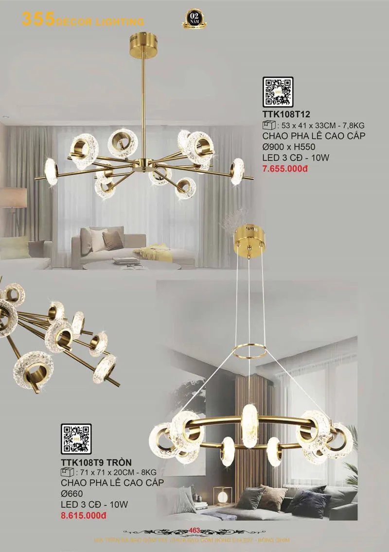 Catalogue Đèn Trang Trí 355 Decor 2026 - Trang 464)
