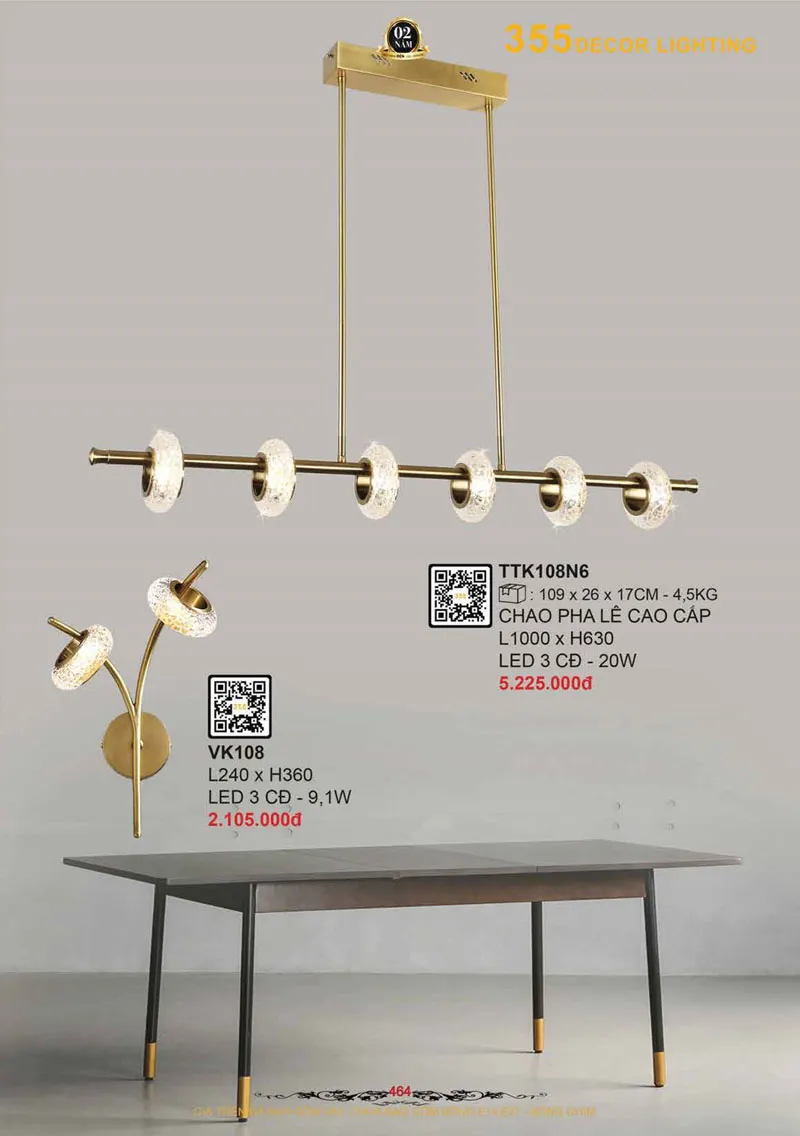 Catalogue Đèn Trang Trí 355 Decor 2026 - Trang 465)