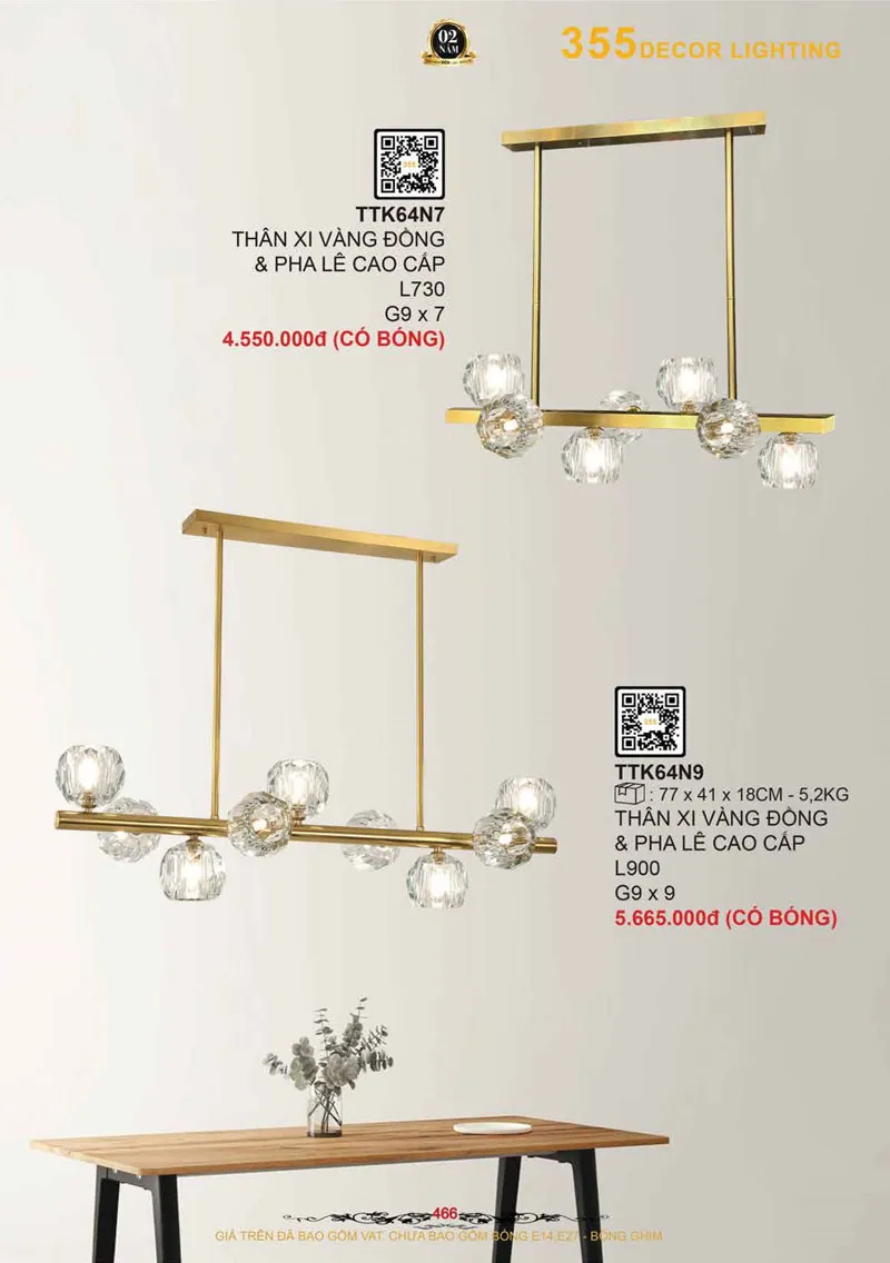 Catalogue Đèn Trang Trí 355 Decor 2026 - Trang 467)