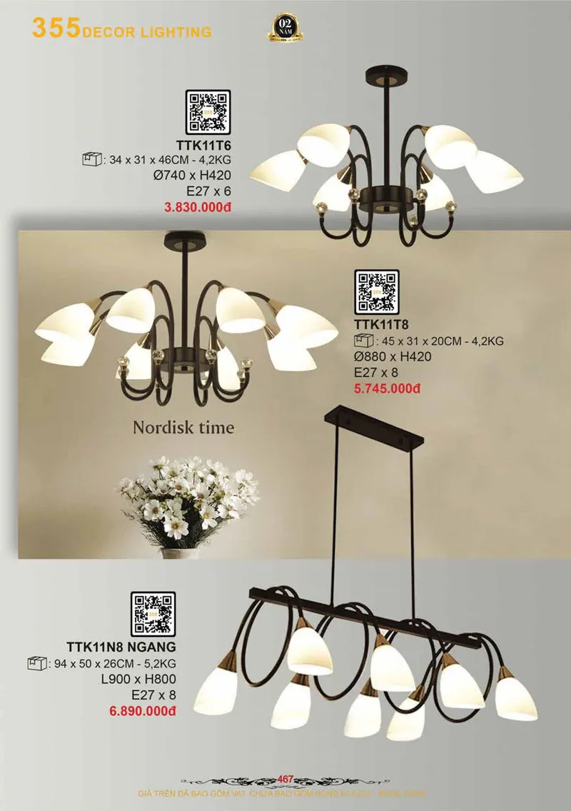 Catalogue Đèn Trang Trí 355 Decor 2026 - Trang 468)