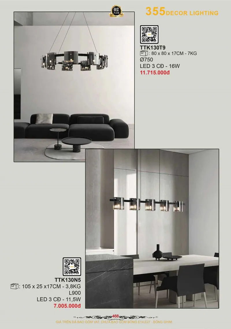 Catalogue Đèn Trang Trí 355 Decor 2026 - Trang 469)