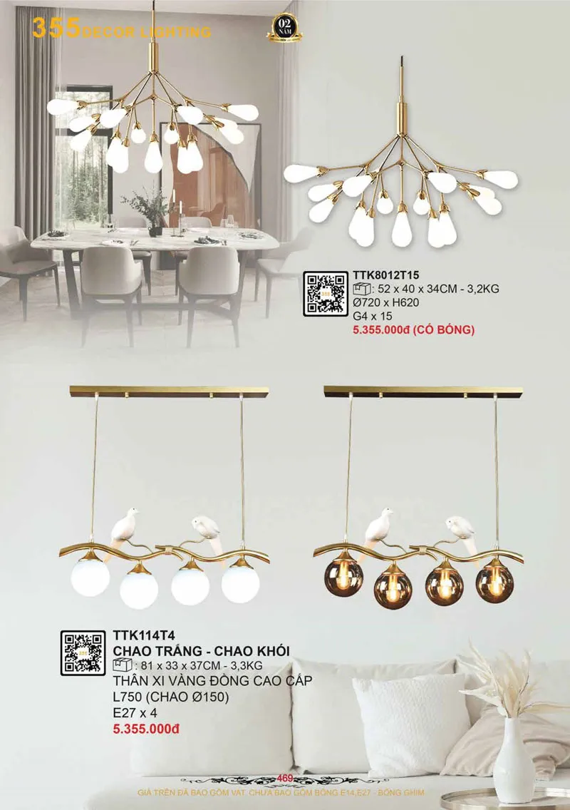 Catalogue Đèn Trang Trí 355 Decor 2026 - Trang 470)