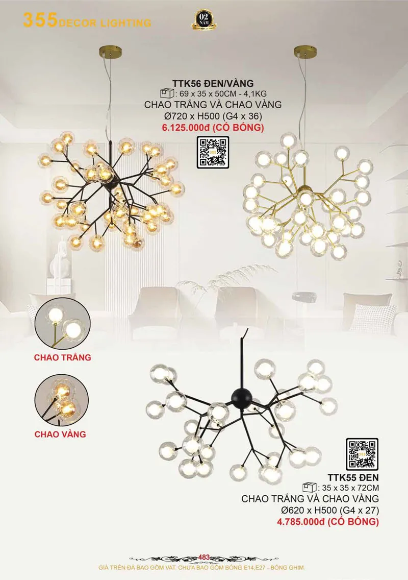 Catalogue Đèn Trang Trí 355 Decor 2026 - Trang 484)