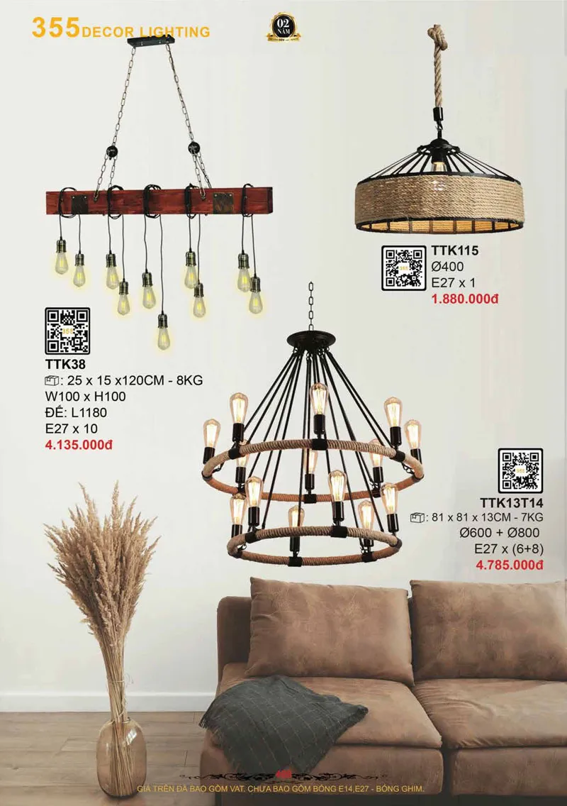 Catalogue Đèn Trang Trí 355 Decor 2026 - Trang 490)