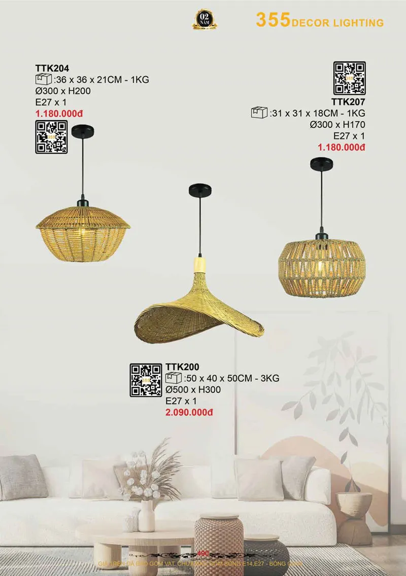 Catalogue Đèn Trang Trí 355 Decor 2026 - Trang 491)