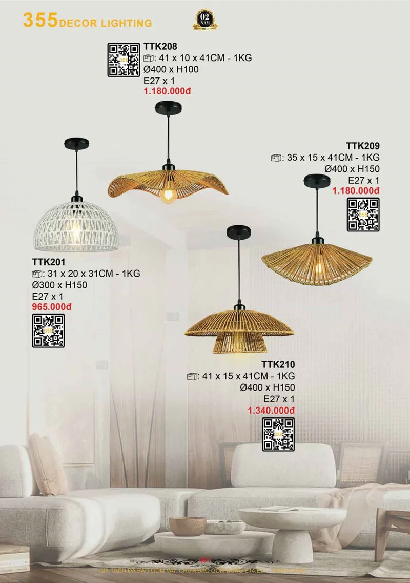 Catalogue Đèn Trang Trí 355 Decor 2026 - Trang 492)