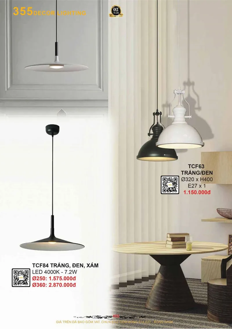 Catalogue Đèn Trang Trí 355 Decor 2026 - Trang 494)