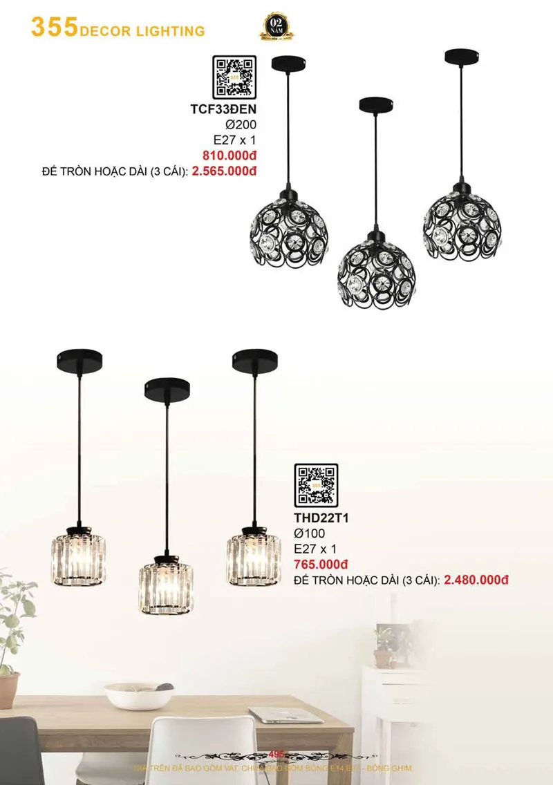 Catalogue Đèn Trang Trí 355 Decor 2026 - Trang 496)