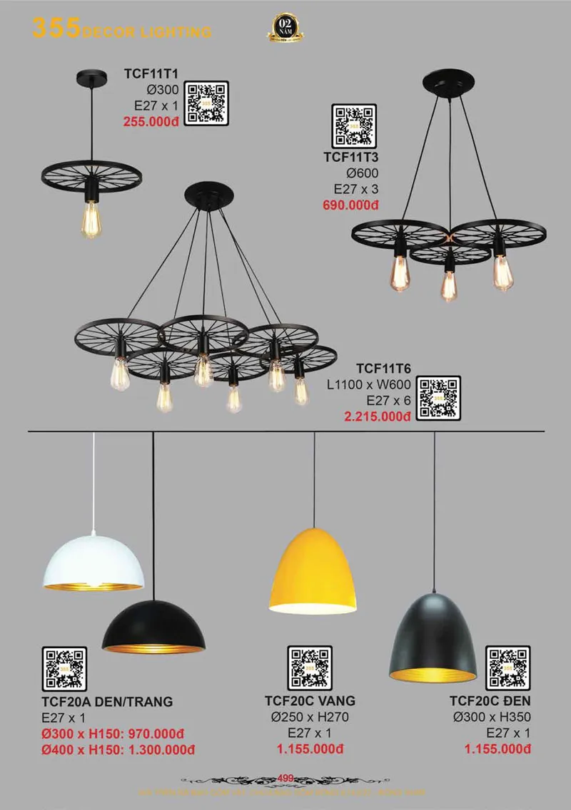 Catalogue Đèn Trang Trí 355 Decor 2026 - Trang 500)