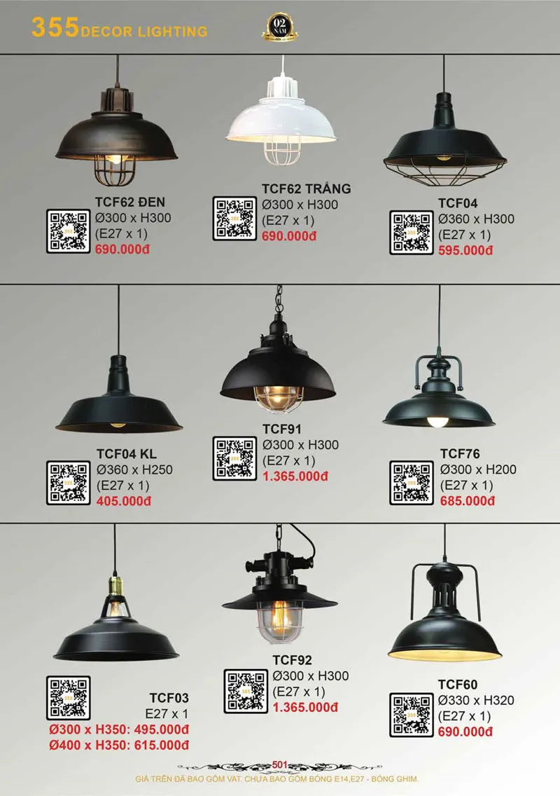 Catalogue Đèn Trang Trí 355 Decor 2026 - Trang 502)