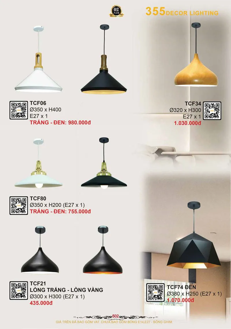 Catalogue Đèn Trang Trí 355 Decor 2026 - Trang 503)