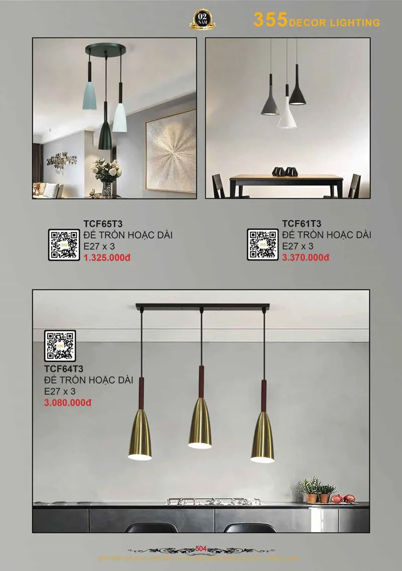 Catalogue Đèn Trang Trí 355 Decor 2026 - Trang 505)