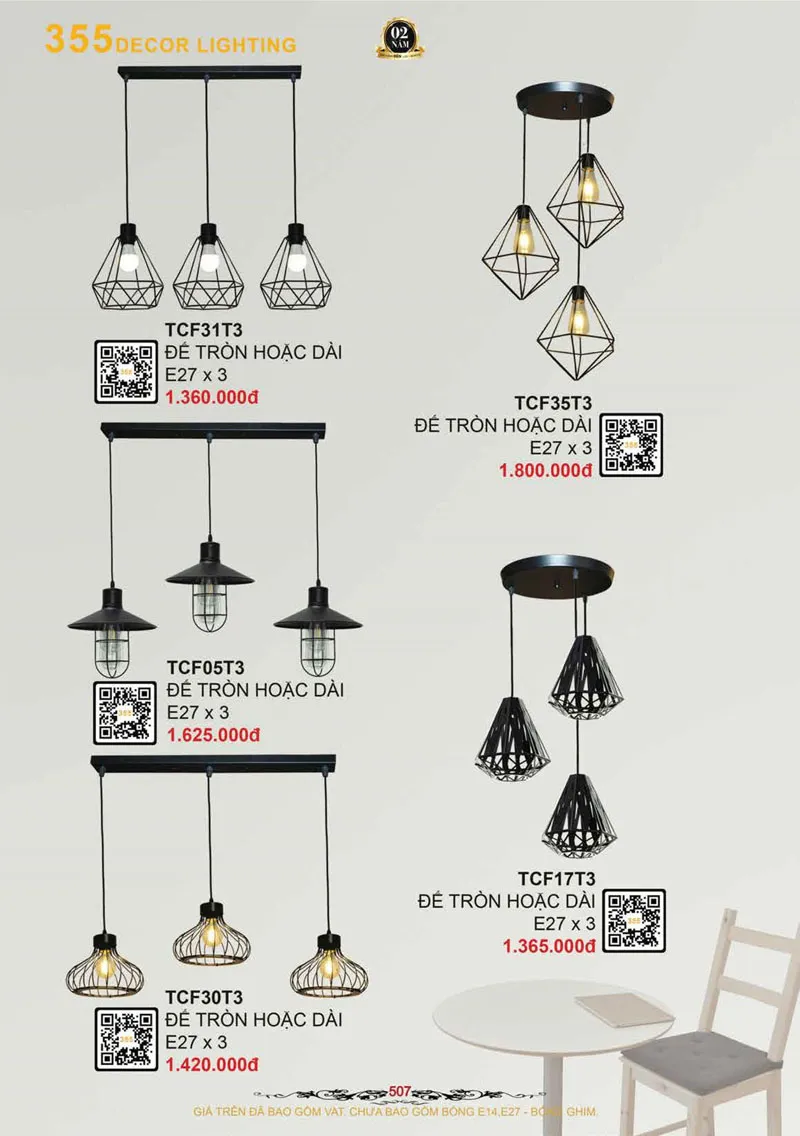 Catalogue Đèn Trang Trí 355 Decor 2026 - Trang 508)